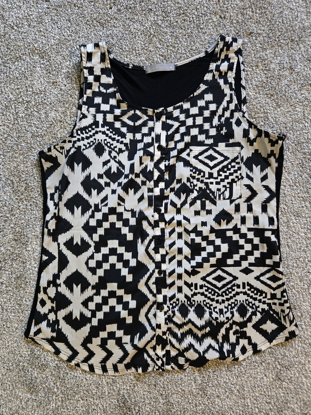 Olivia Moon Black & White Geometric Tank